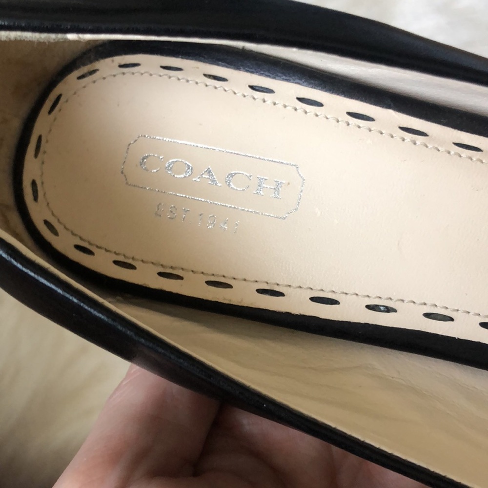 COACH Nappa Leather Buffy Black Heels - Picture 8 of 16
